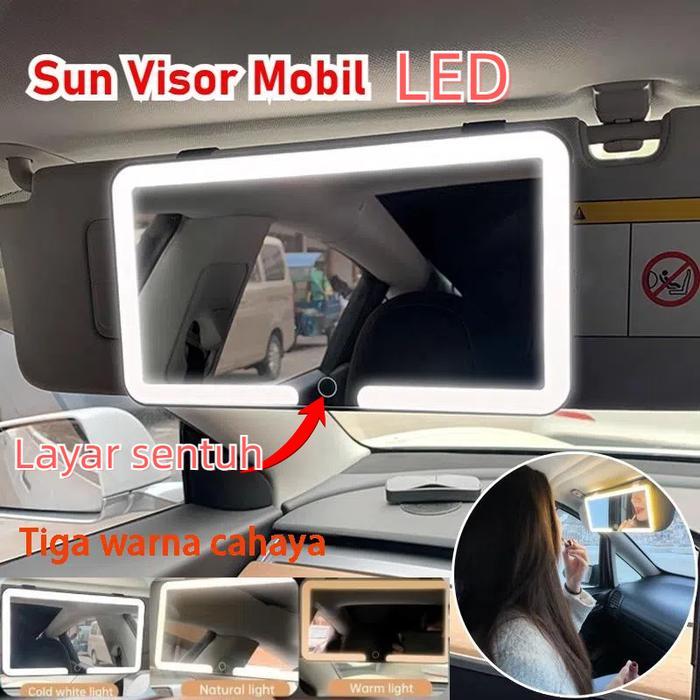 【COD】【COD】Sun Visor Mobil LEDCermin Rias LED Pelindung Matahari Mobil Kaca rias LED pelindung mataha