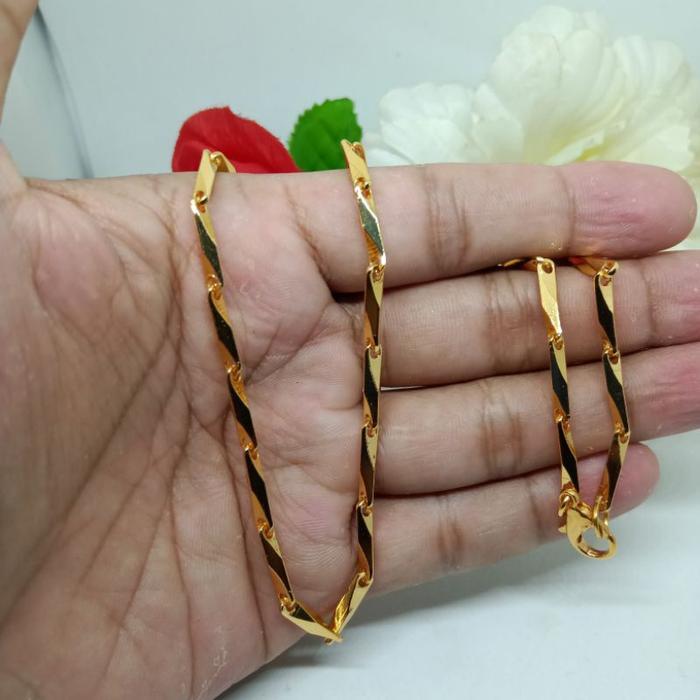 Kalung Jurai Motif Biji Padi Termewah 45 cm Titanium untuk Wanita Kualitas Terbaik dan Unggulan