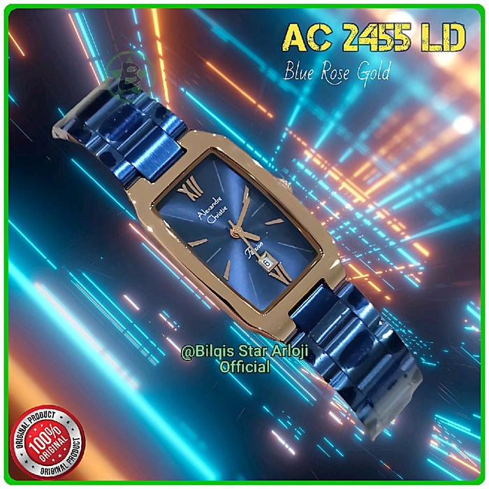 Alexandre Christie Wanita Kotak Ac 2455 LD Mini Tali Rantai Original 100%