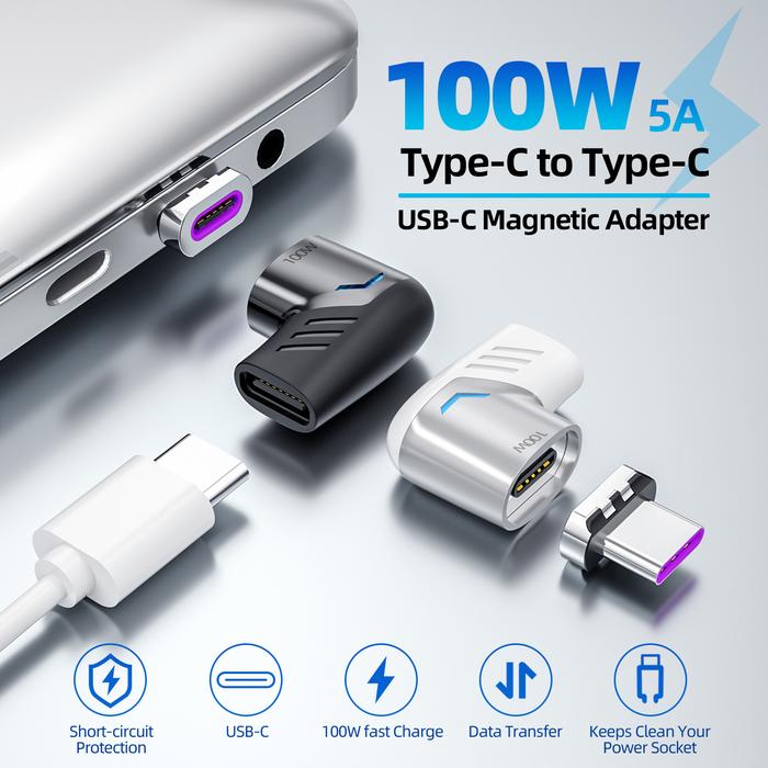 100W USB Type C Magnetic Adapter Magnet USB C Female To Type-c Male