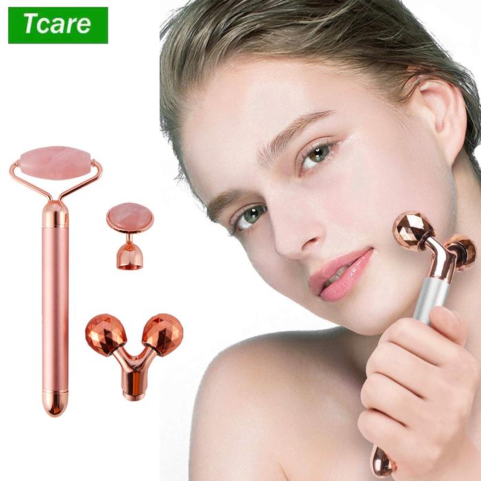 Tcare 3-IN-1 Roller Giok Listrik 3D Roller Wajah & Pijat Wajah