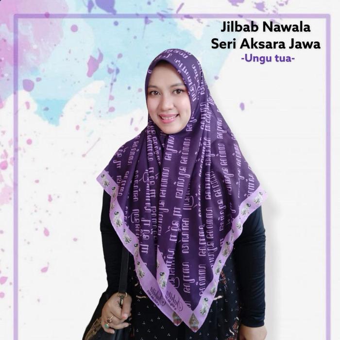 Suhita Jilbab Segi Empat Voal Nawala Bahan Voal Size 115x115 Dengan Pouch Zipper
