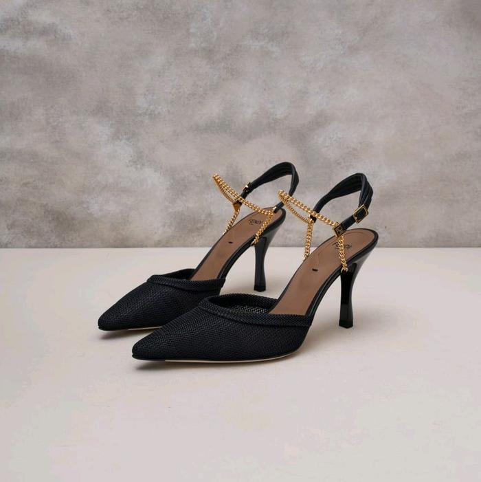 Fendi Colibri Lite 85mm Slingback With Chain Strap
