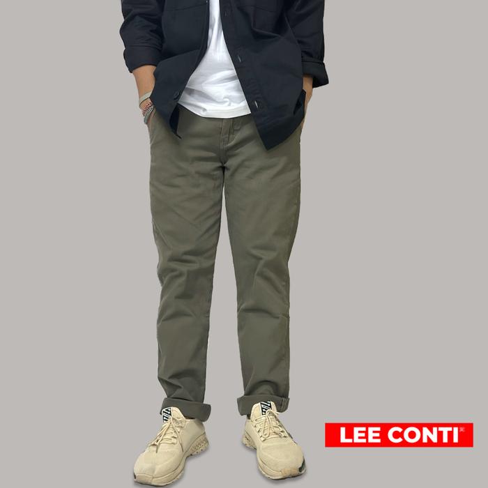 LEE CONTI Celana Panjang Pria Chinos Basic