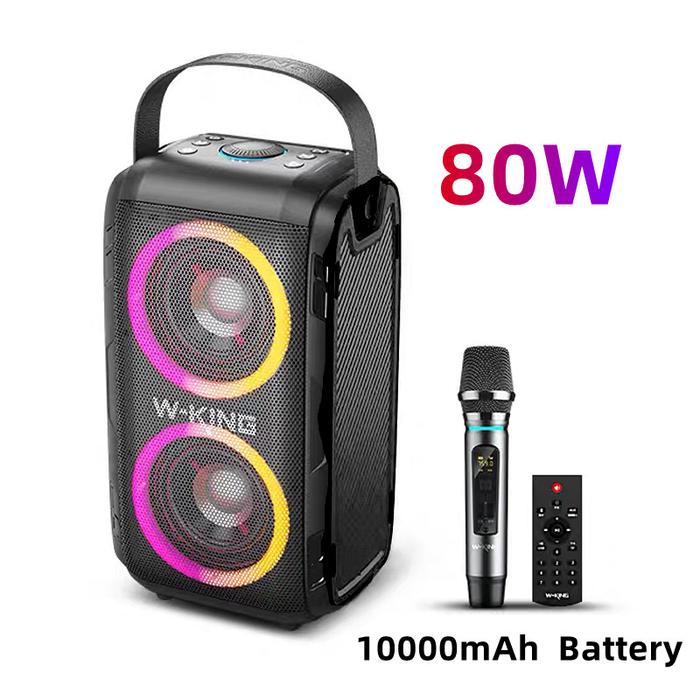W-King 80W power bluetooth speaker portable column outdoor RGB 360