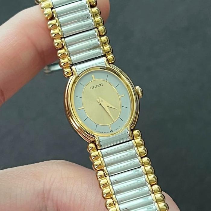 preloved seiko dual tone vintage watch, jam seiko second