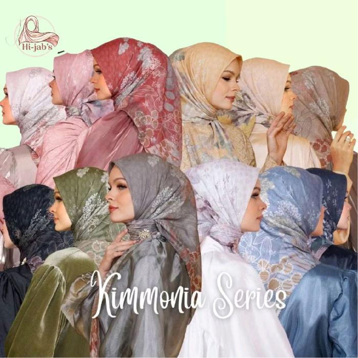 HIJAB SEGIEMPAT MOTIF BUTTONSCARVES KIMMONIA SERIES BESTSELLER VOAL PREMIUM SEMI ORI LASER TITIK 3 D