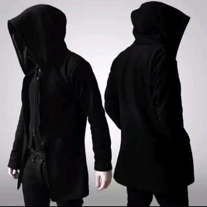 ￼JAKET JUBAH SWEATER HOODIE PRIA-WANITA POLOS BAHAN TEBAL Anime Fleece Keren Panjang Zipper Distro B