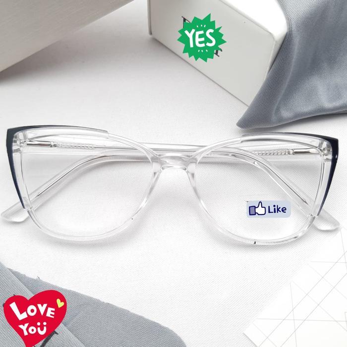 Frame Kacamata Wanita Cat Eye Ae752Clr Bening Minus Terlaris