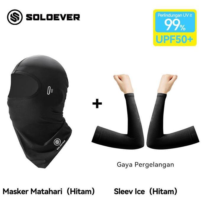 New Arrival SOLOEVER Set Pelindung Matahari Topi UPF50+ Anti UV Sunblock ≥99% untuk Pria & Wanita Ou