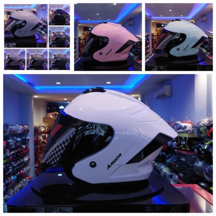 Helm Js Armor Solid Original Microlock Visor Smoke