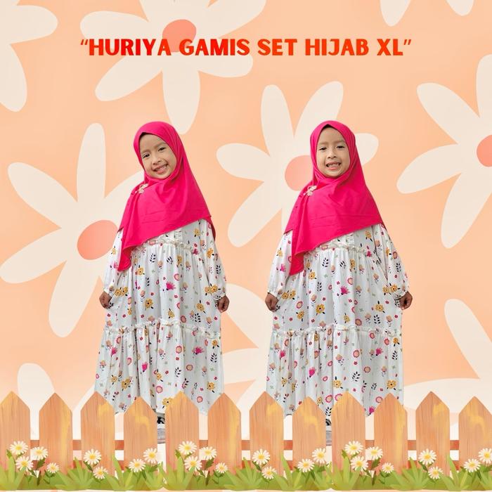 Gamis Huria Set Hijab Setelan Anak
