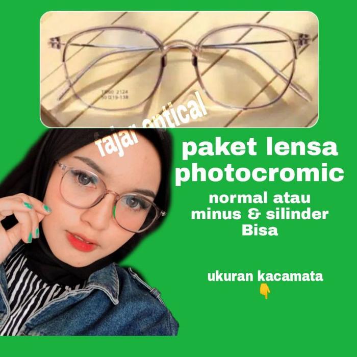 Ready Kacamata frame 2124 paket lensa photocromic/lensa crmc