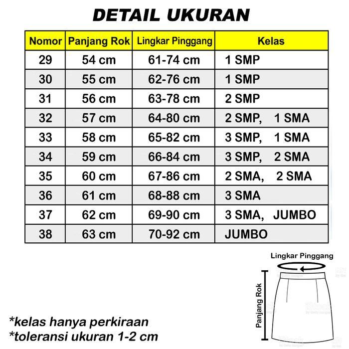 Rok Span Pendek SMP / SMA Biru Abu Coklat Pramuka Hitam Putih Paskibra
