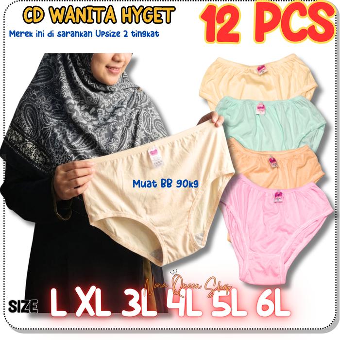 12 PCS CELANA DALAM WANITA HYGET CD WANITA JADUL HAID NIFAS