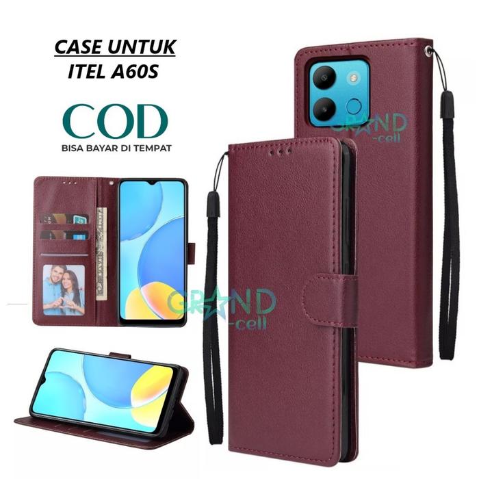 case hp for ITEL A60S Premium flip wallet Flip case Magnet Casing flip cover dompet handphone