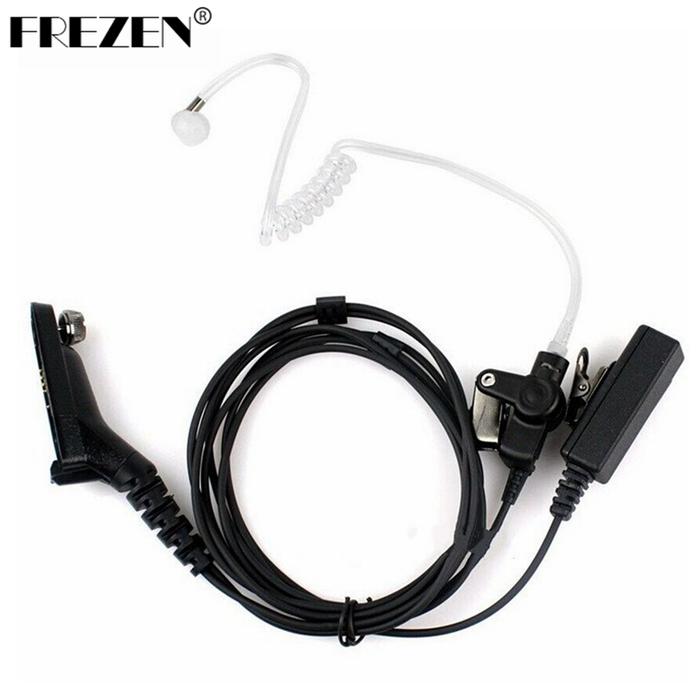 FBI PTT Air Tube Earpiece Mic Headset For Motorola Portable Radio
