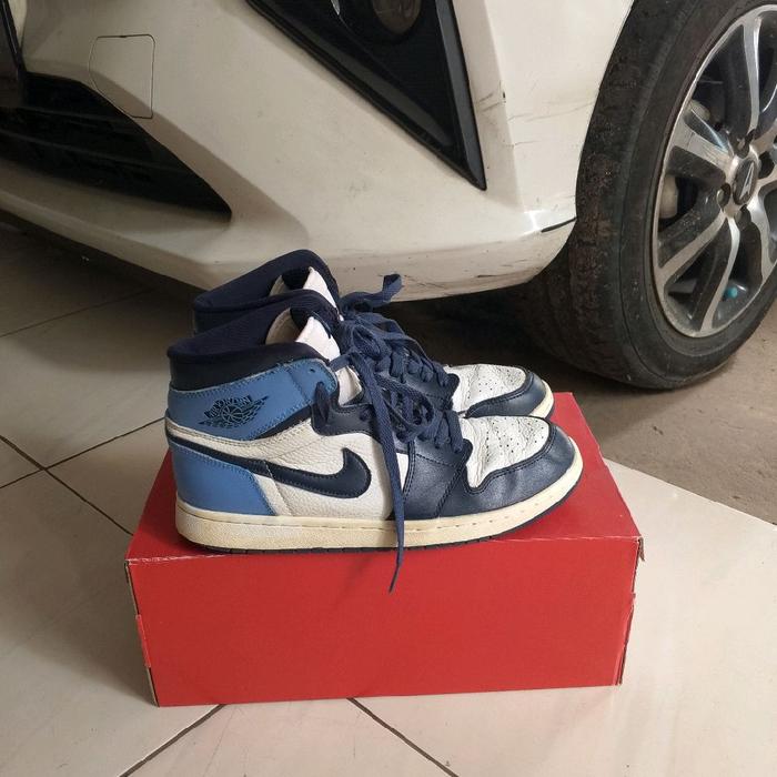 sepatu second branded nik€ air jordan 1 high retro obsidian size 42 original authentic