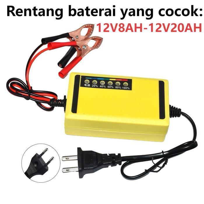 [cod]Charger Aki Motor & Mobil 12V 2A - Intelligent Battery Charger Adaptor Pengisi Daya Baterai Oto