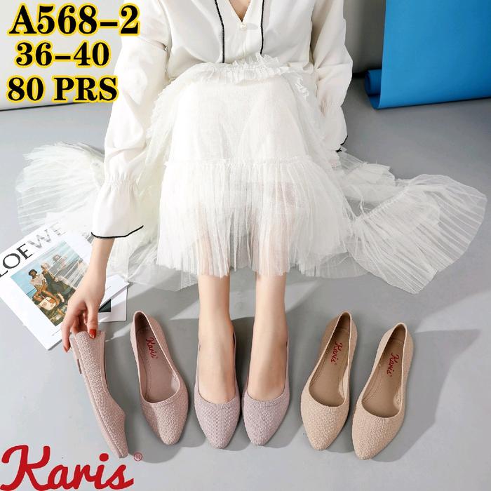 id SEPATU KARIS KARET WANITA JELLY LENTUR A568-2 TERBARU