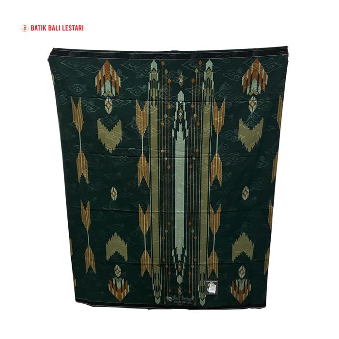 Batik Bali Lestari Sarung Samarinda Harum Cendana Hijau Orange ( 3514 )