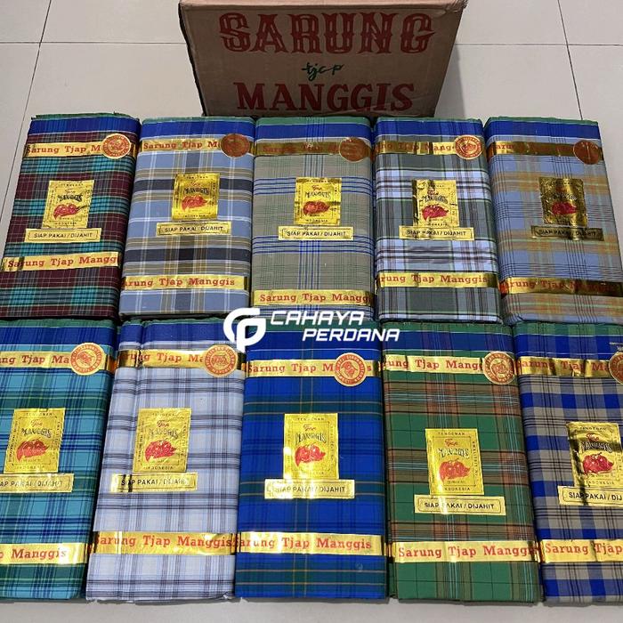 Sarung Jadul Tjap Manggis Asli Original Berstempel cap warna emas Sarung Jadulan Langka limited edit