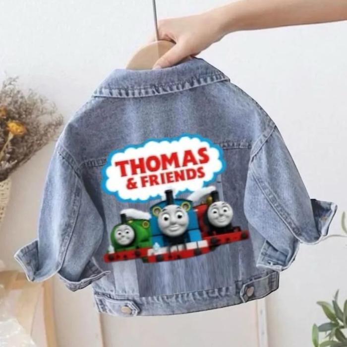 Jaket Jeans Anak Gambar Thomas n Friends Warna Biru Kereta Api Cowok