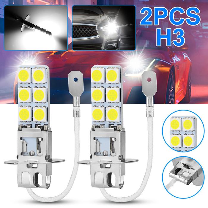 Lampu Mengemudi Kabut, 2 Buah Bohlam Mobil H3 Terang Led Kabut Drl