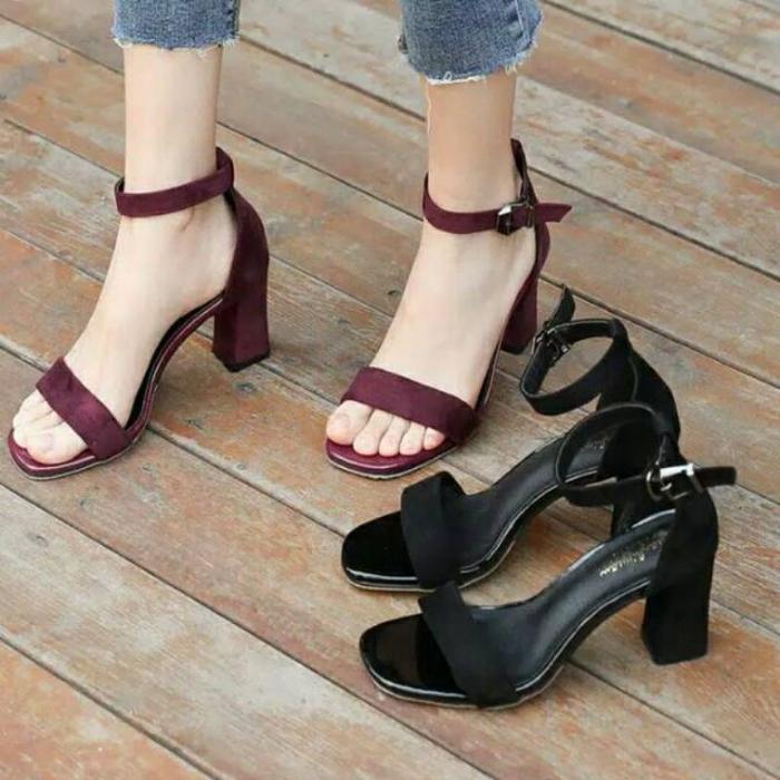 heels hak tahu/hak pump/sepatu hak tali wanita/sepatu hak pesta/ sepatu hak Tahu/sepatu hak/Sendal H