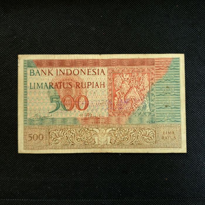 Uang Kuno 500 Rupiah Budaya Tahun 1952 Nomor Seri Pengganti - XXJ 121640