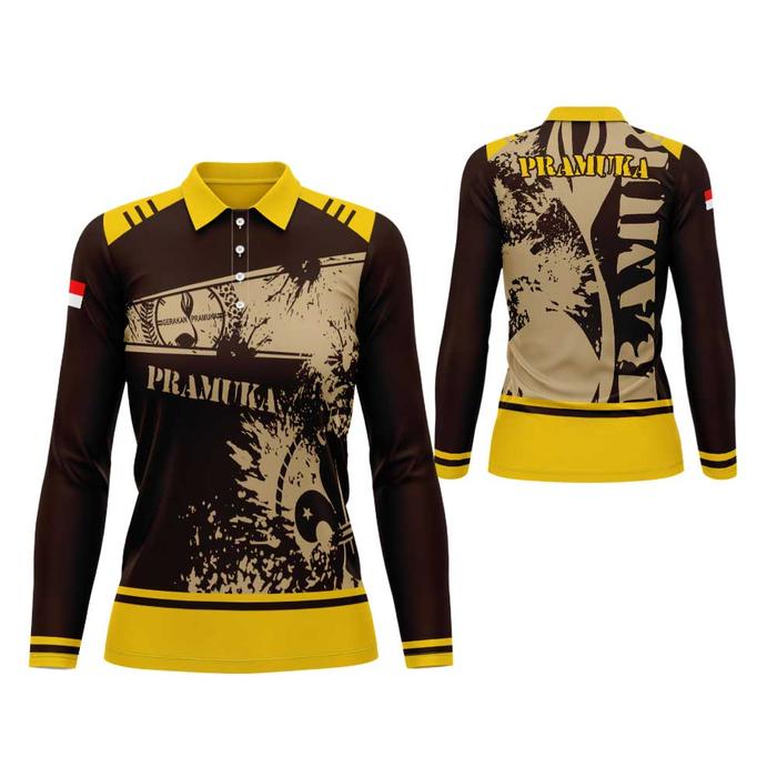 BAJU PRAMUKA WANITA / KAOS JERSEY PRAMUKA / BAJU SERAGAM PRAMUKA CUSTOM NAMA