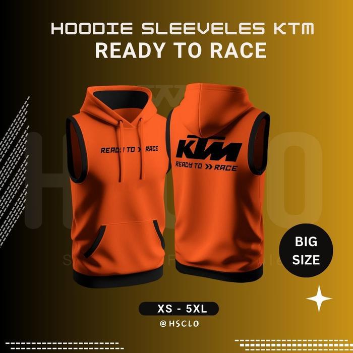 Jaket HOODIE HSCLO VEST Orange Motor KTM Ready To race Motorcycle Big Size XS-5XL