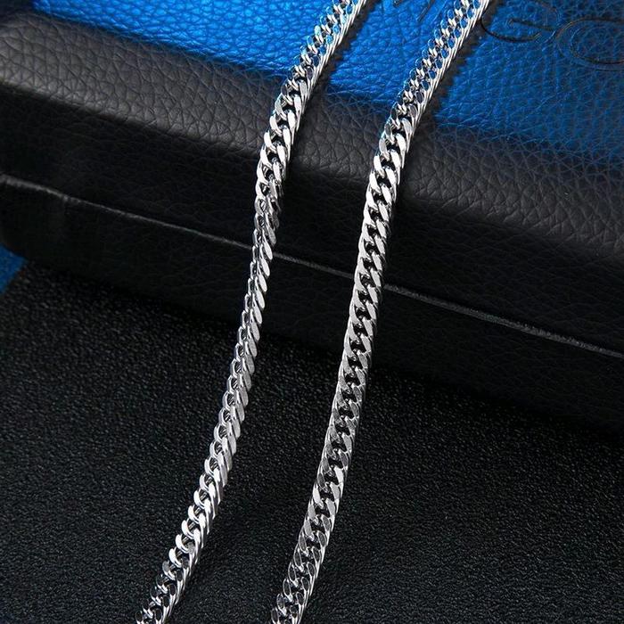 READY KALUNG RANTAI TITANIUM PRIA SILVER ANTI KARAT UKURAN JUMBO BESAR KEREN BISA COD Elegan Stainle