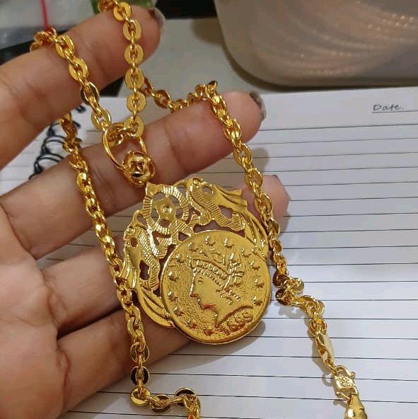 kalung medan sultan kalung rupiah atau kalung pound ukuran 65 cm warna mas 24 london