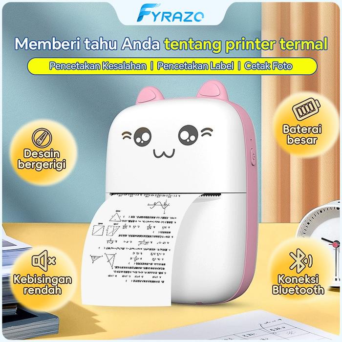 【HOT】Printer termal portabel 57mm, printer mini bluetooth, tidak memerlukan tinta, kompatibel dengan