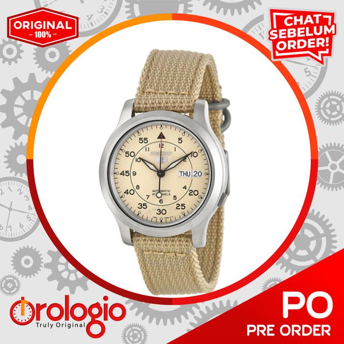 SEIKO5 Beige Dial Beige Canvas Men's Watch SNK803