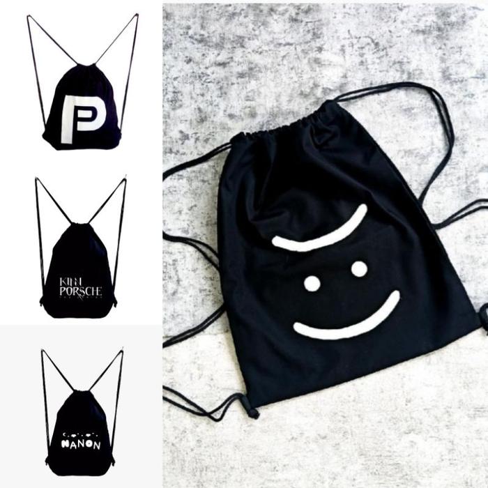 Stringbag tas Ransel Serut Part 1 Bahan Drill hitam Raikantopeni Series Thailand Thai Merchandise Ac