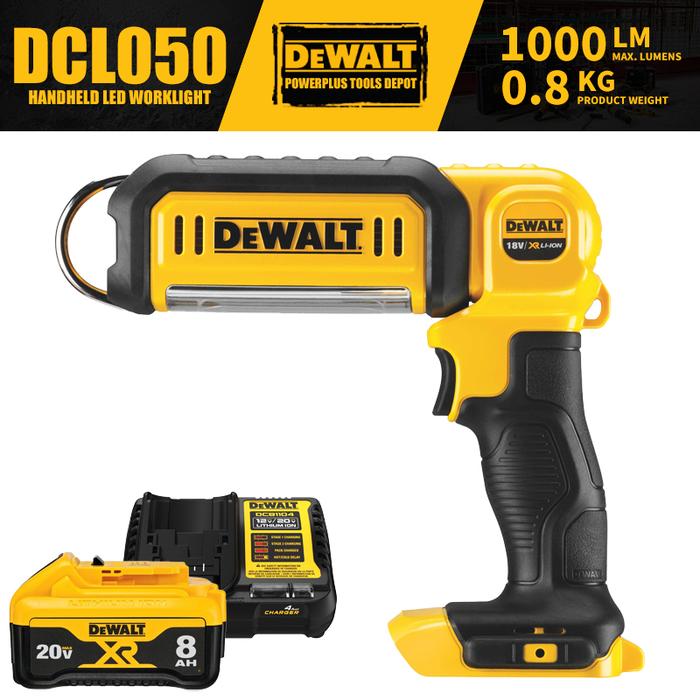 DEWALT DCL050 Kit 18V XR Li-Ion Handheld LED Worklight 1000LM Portable Lighting With Battery Charger