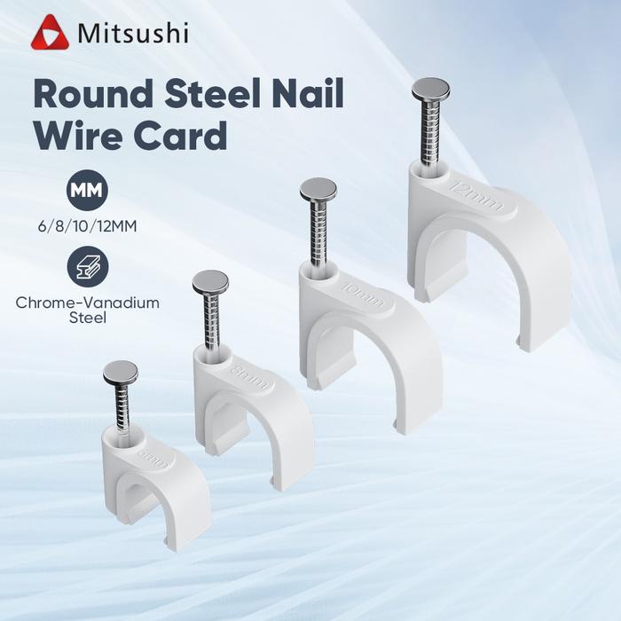 Mitsushi Klem Kabel Paku Beton Asli Dan Kuat 6/8/10/12mm Klem Kabel Listrik