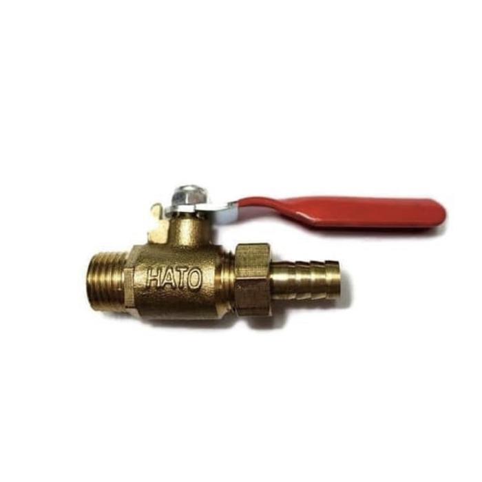 Kran Angin / Stop Kran 1/4 Inch Hato Kuningan Kran gas Keran Compresor