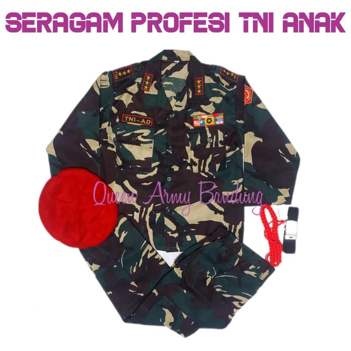 SERAGAM ANAK PROFESI TNI MALVINAS . SERAGAM KARNAVAL,SERAGAM AGUSTUS ANAK, SERAGAM TNI WANITA, SERAG