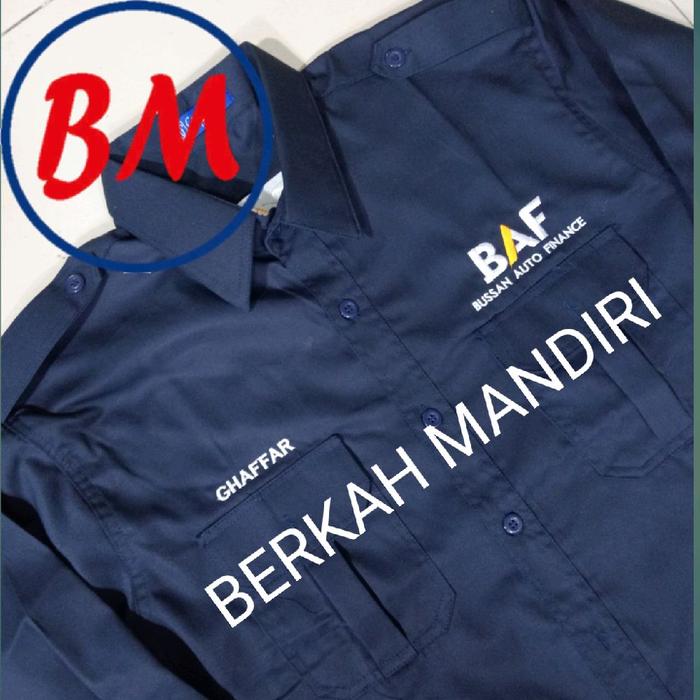 Kemeja premium baf finance seragam baf finance tangan panjang bordir full warna nevi
