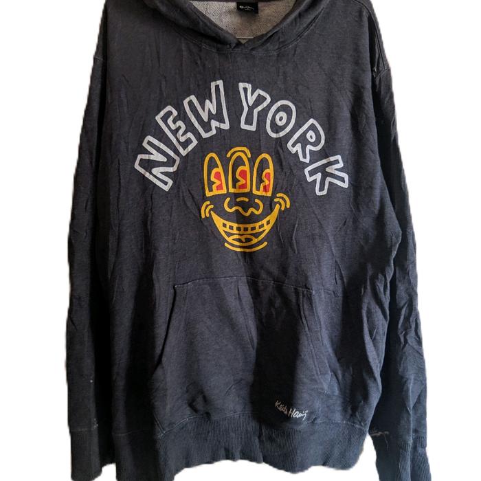 hoodie keith haring original second L grey minus hole