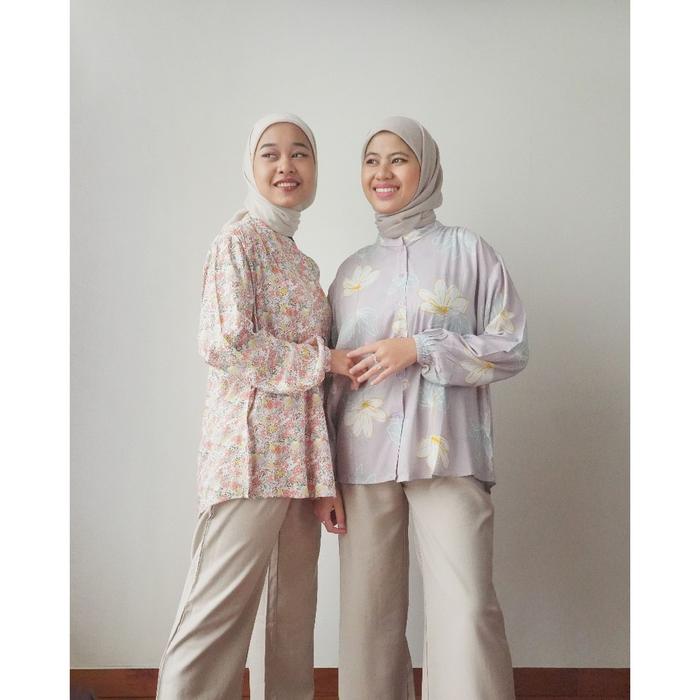 Ceno.id - Dena Kemeja Wanita Rayon Motif Kotak-Kotak