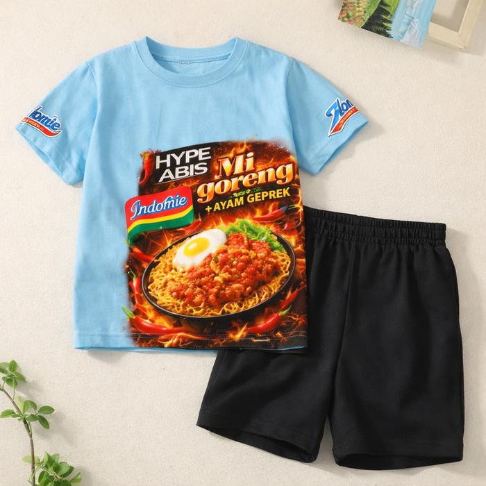 Baju Setelan Anak UNISEX - Pakaian Kaos dan Celana Pendek Fashion Anak Laki Laki dan Perempuan Usia