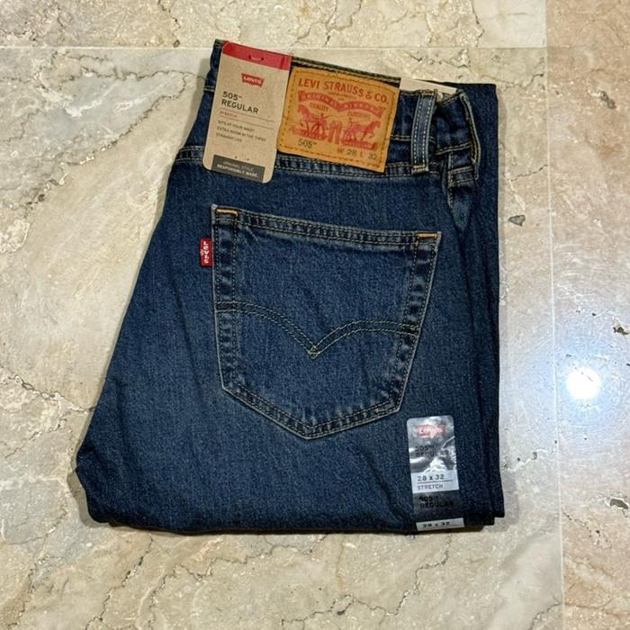 Celana Jeans Pria 505-2409 Reguler Fit Stretch Biru wash - Celana Jeans Branded - 100% Original