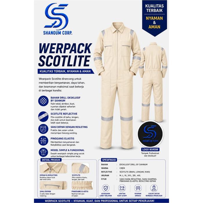 SERAGAM SAFETY - KATELPAK - WEARPACK - SERAGAM KERJA SKOTLET ABU SILVER