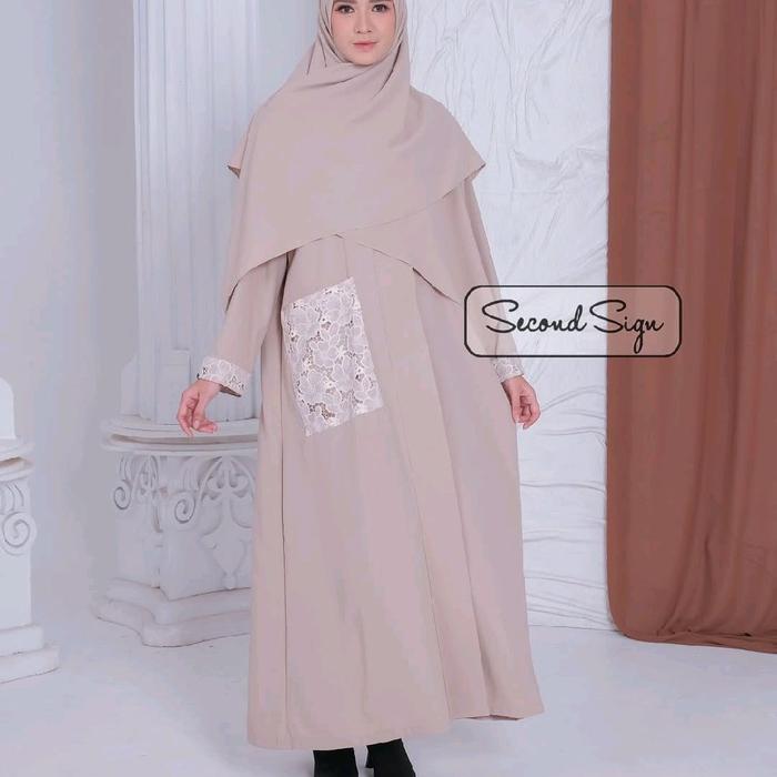abaya//delevia abaya//second sign//dress Muslim Wanita Gamis Rayon
