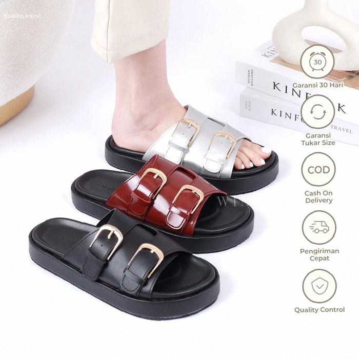 WINOD Kenzo Sandal Platform Slop Hangout Model Simple Wanita Daily | Kekinian