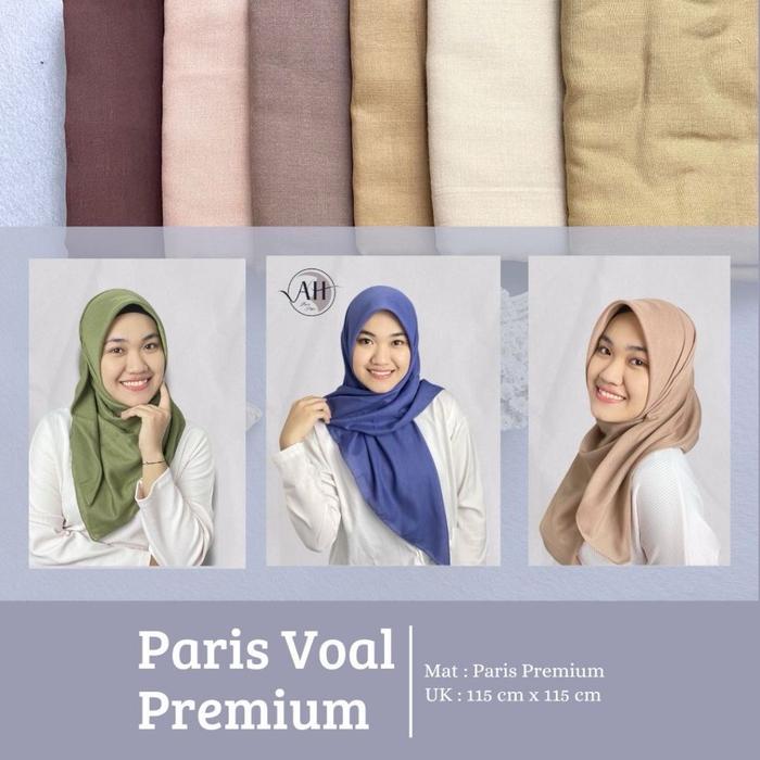 Hijab Voal Paris Square Jahit Tepi Anti Letoy - Premium Grade A